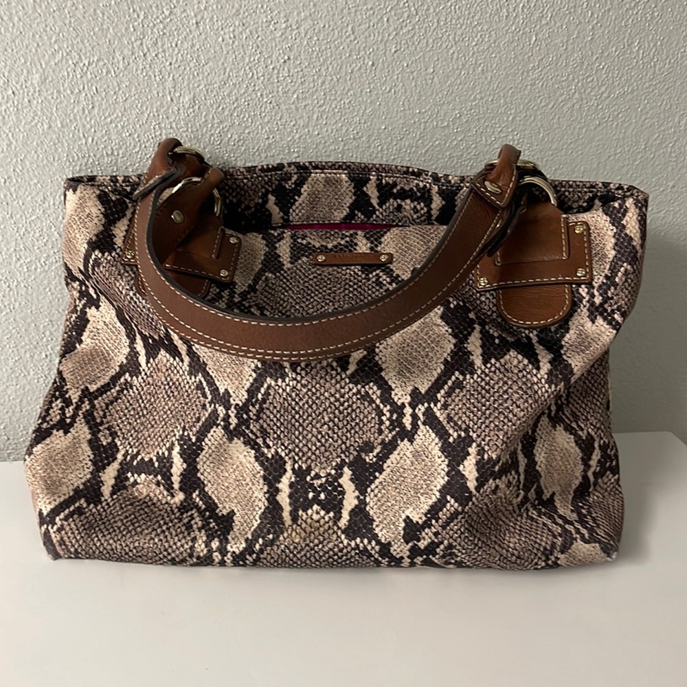 Kate Spade Python Triple Entry Shoulder Handbag T… - image 1